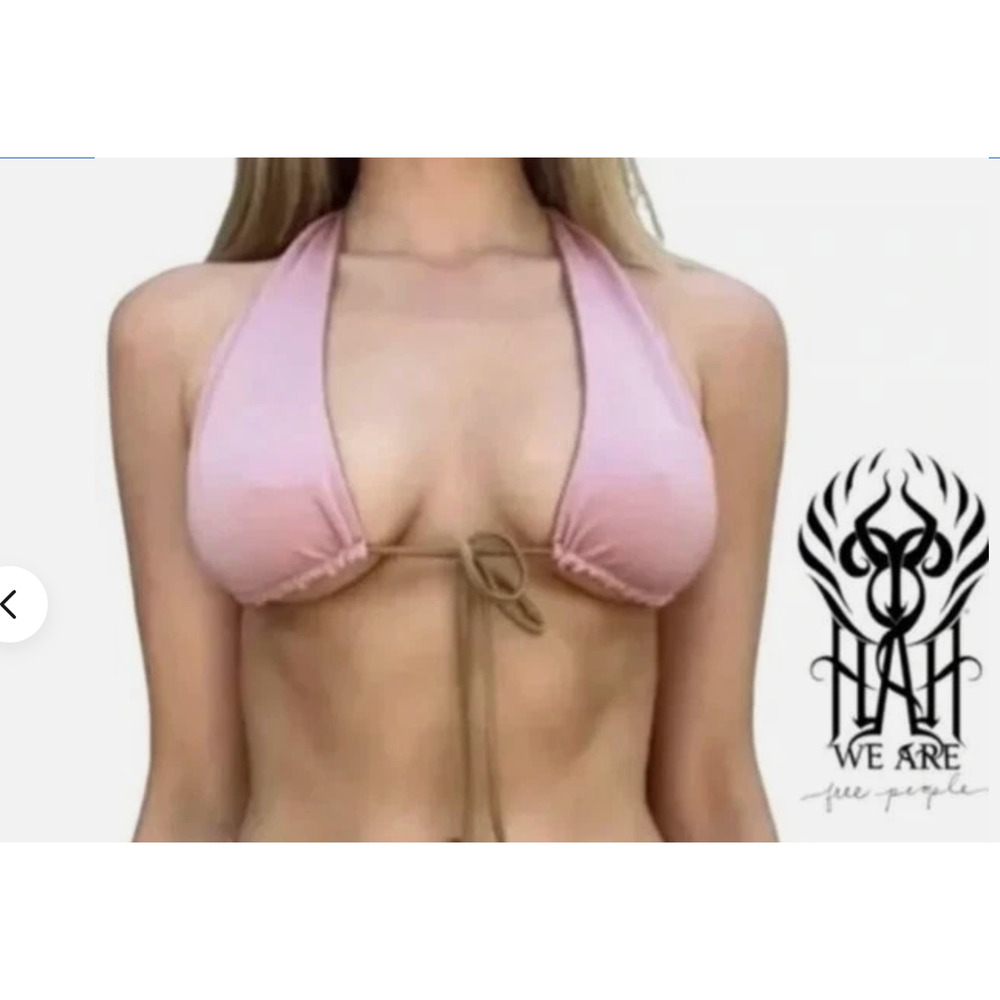 HAH Free People Reversible DIY Halter Bikini Top Lilac Multiway Festival M NWT